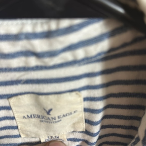 American Eagle Outfitters Blue and White Striped Collared Button-up - Picture 3 of 5